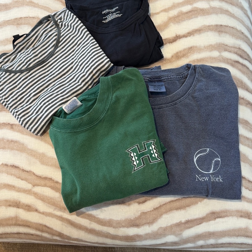 Lot of men’s Tees John Varvatos Striped Crewneck Tee in grey /White/ UH/ Yankees - Picture 2 of 6
